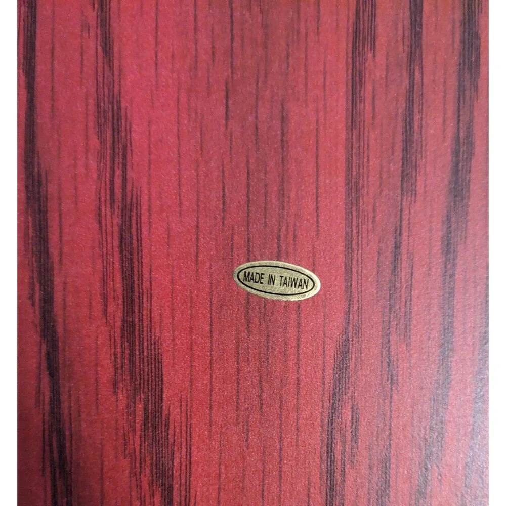 Vintage Solid Wood Jewelry Box Cherry Finish Pink Velvet Lining Flip Up Mirror